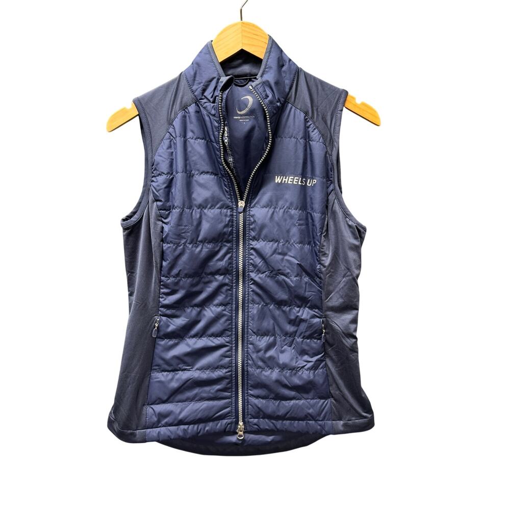 Zero‎ Restriction Jacket Womens Small WHEELS UP Full Zip Tess Hybrid Golf Vest